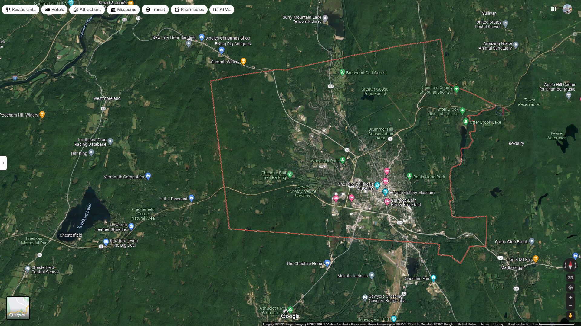 Keene Aerial Map New Hampshire
